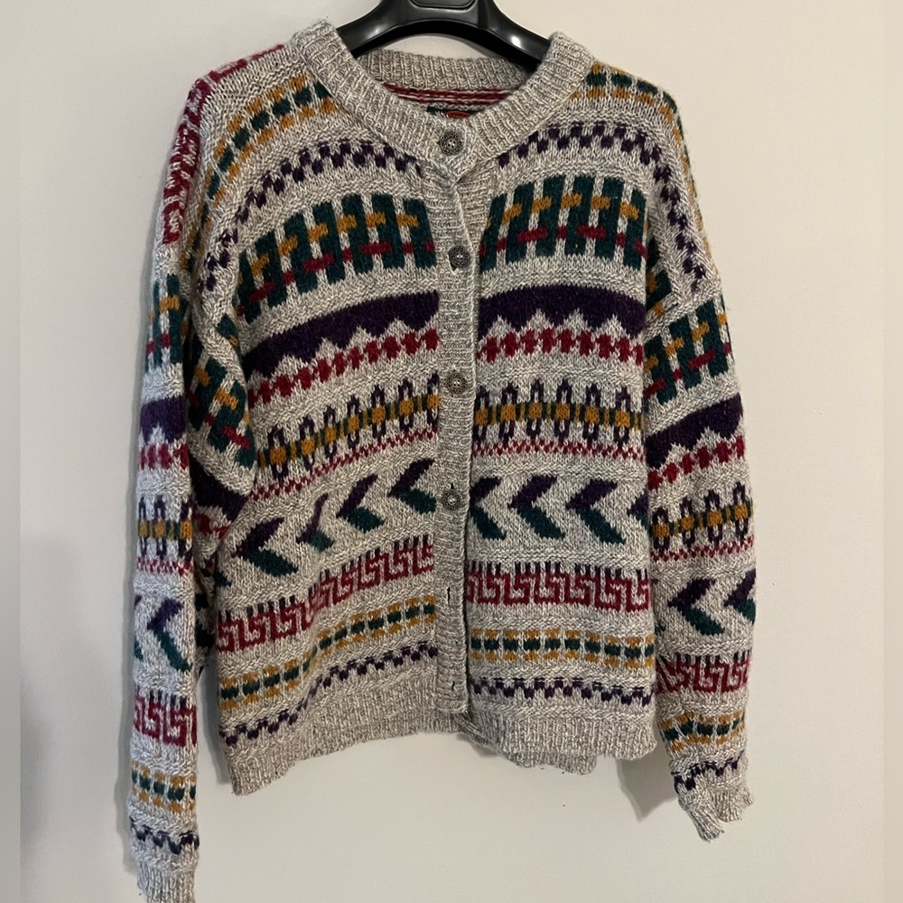 Vintage wool button up sweater